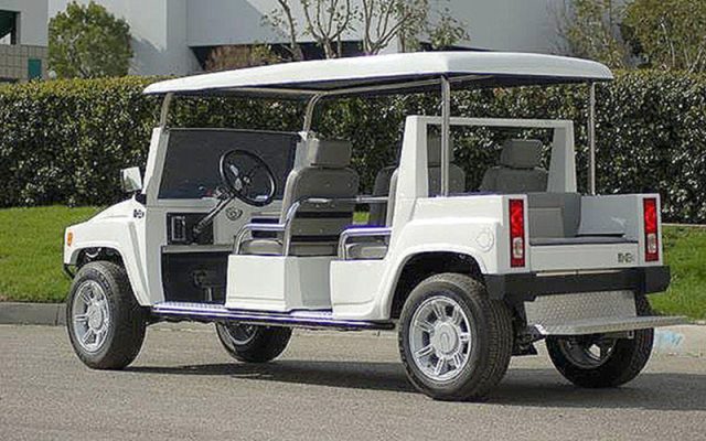 6 Passenger White Hummer Limo Golf Cart affordable golf cart rental, golf cart rent lehigh acres