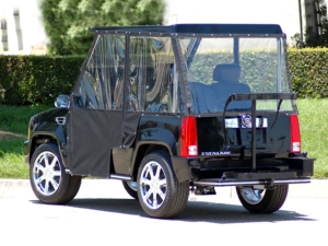 Black Escalade With Enclosure affordable golf cart rental, golf cart rent lehigh acres