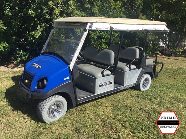 Blue Club Car 6 Passenger Golf Cart affordable golf cart rental, golf cart rent lehigh acres
