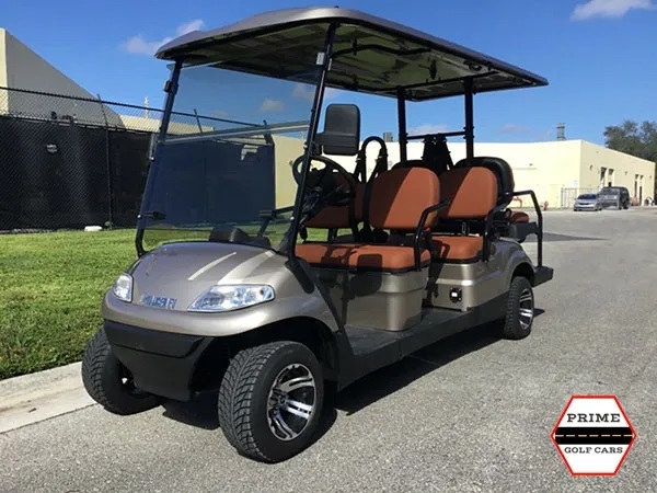 Champagne Advanced EV 6 Passenger Golf Cart affordable golf cart rental, golf cart rent lehigh acres