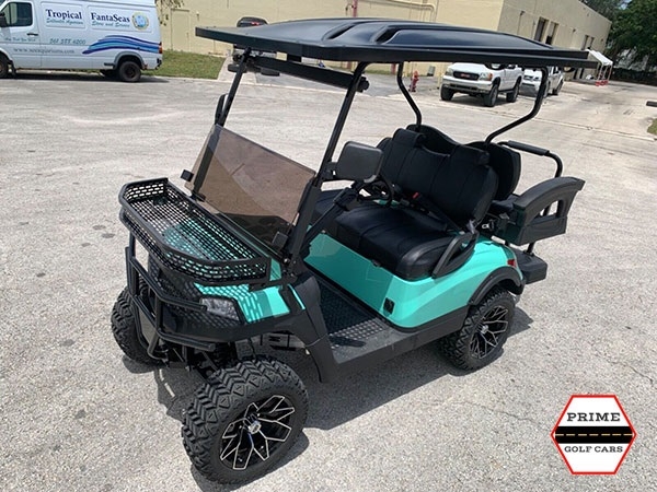 Mint Aluma 4 Passenger Lifted Golf Cart affordable golf cart rental, golf cart rent lehigh acres
