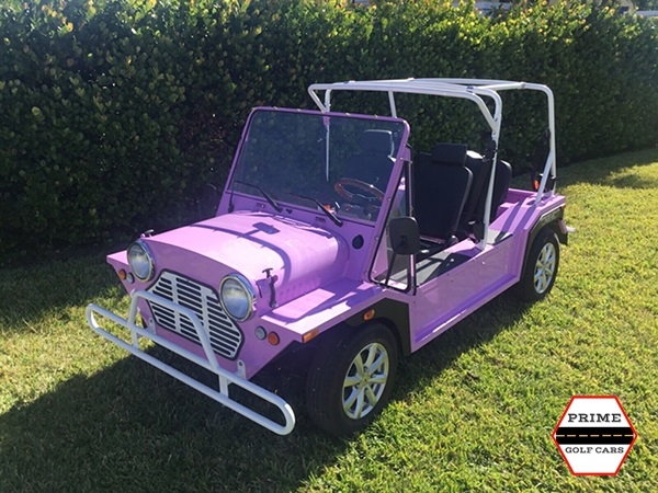 Pink Mokee 4 Passenger Golf Cart affordable golf cart rental, golf cart rent lehigh acres
