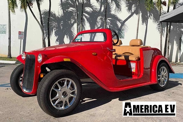 Red America EV California Roadster 4 Passenger Golf Cart golf cart rental lehigh acres, lehigh acres golf cart rental
