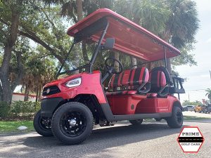 Red Bintelli Nemesis 6 Passenger Golf Cart lehigh acres golf cart rental, golf cart rentals