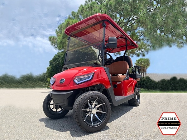 Red Elite EV 4 Passenger Golf Cart affordable golf cart rental, golf cart rent lehigh acres